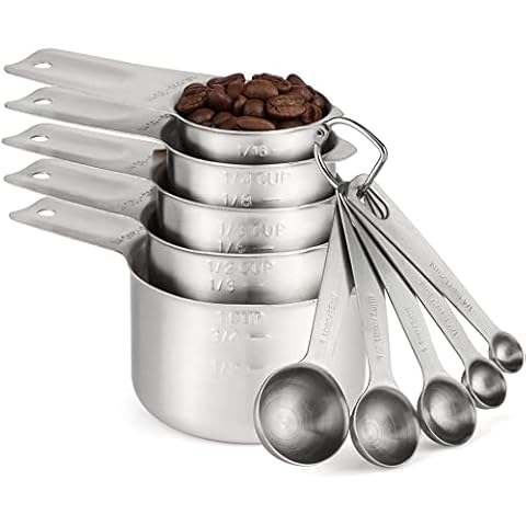 YellRin Magnetic Measuring Spoons Set of 6 Stainless Steel Dual Sided Stackable Teaspoon for Measuring Dry and Liquid Ingredients
