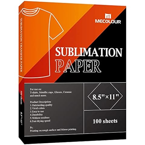 MECOLOUR Heat Transfer Paper 50 Pack 8.5 x11 Iron-On Transfer Paper  Printable Heat Transfer Vinyl for Dark Fabric T Shirt,for Inkjet Printer