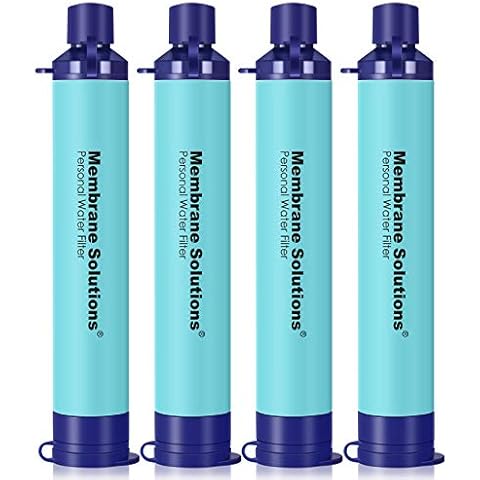 Membrane Solutions 23oz Collapsible Water Container Bottle Squeezable Pouch  for Hiking Camping Travel Emergency 4 Pack