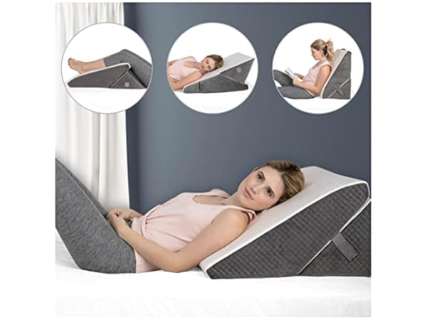 Cushy Form Wedge Pillows for Sleeping - Multipurpose Memory Foam Bed  Support Rest & Knee Pillow for Back, Neck & Post-Surgery, Versatile Snoring