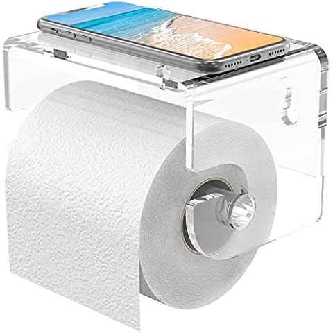 Generic Adhesive Toilet Paper Holder with Shelf Wall Mounted, SUS304  Stainless Steel Toilet Paper Roll Holder