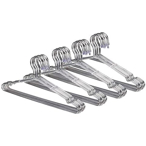 Wideskall 16 inch Steel Metal Wire Clothes Hangers, 13 Gauge Wire, Silver  Pack of 6 