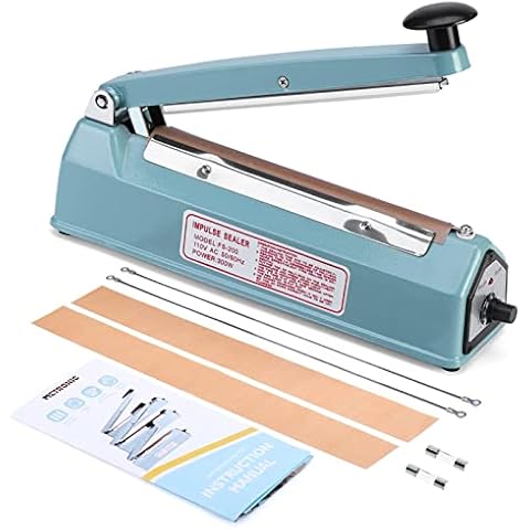 8 (200mm) Impulse Manual Bag Sealer Heat Seal Closer + Free KIT