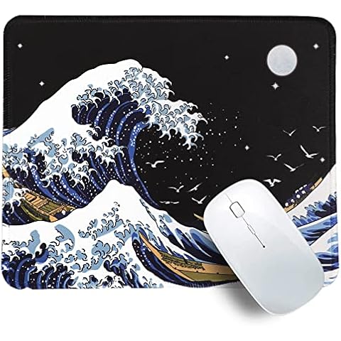 MEWOOCUE Gaming Laptop Mouse Pad,Sea Wave Big Mice Pads PC Keyboard  Waterproof and Non-Slip 31.5 x 11.8inches 3mm Thick XL,XXL Rubber Table  Mat