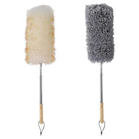 midoneat Midoneat Natural Black Ostrich Feather Duster,2 Packs,Car Duster  Interior/Exterior Cleaner,Duster for Blinds Kitchen Keyboard