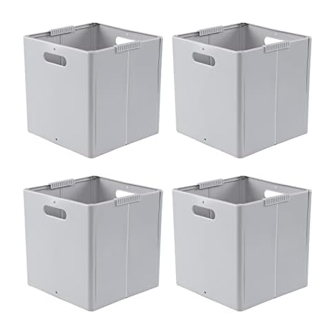 Minekkyes 6-Pack Home Storage Bins, Plastic Container, Latching Box with  Handle (Grey handle)