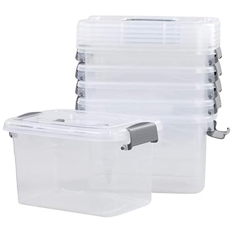 Anbers 25 Quart Clear Plastic Storage Bins with Lids, 4 Pack Latching  Storage Box with Handle 