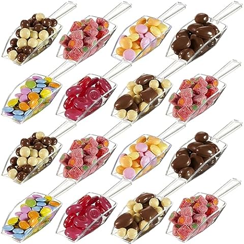 Super Z Outlet 5.5 Mini Clear Acrylic Plastic Kitchen Scoops for Weddings Candy Dessert Buffet Ice Cream Protein Powders Coffee