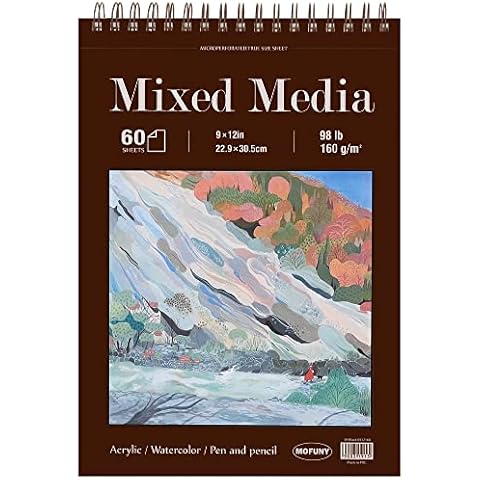 Strathmore 300 Series Mixed Media Paper Pad, Side Wire Bound, 5.5x8.5  inches, 40 Sheets (117lb/190g) - Artist Paper for Adults and Students -  Watercolor, Gouache, Graphite, Ink, Pencil, Marker