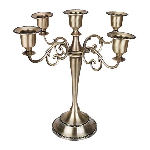 Dyna-Living Candelabra Candle Holder 3 arms Metal Candle Holders Black  Candlestick Centerpiece Pillar Candles Holders for Church, Wedding, Party,  Home