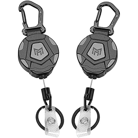 ELV Self Retractable ID Badge Holder Key Reel, Heavy Duty, 32 Inches Cord  (2 Pack) 