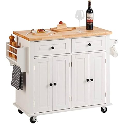 Mobile Kitchen Storage Islands with Drawers