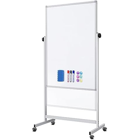 Magnetic Standing Dry Erase Board with Wheels - Choose Size