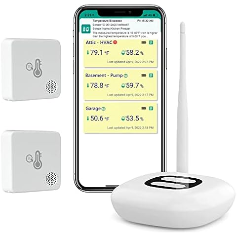 MOCREO WiFi Thermometer Freezer Alarm, Email Alert, App Notification, Data  Record Export, No Subscription Fee, Remote Wireless Temperature Sensor for