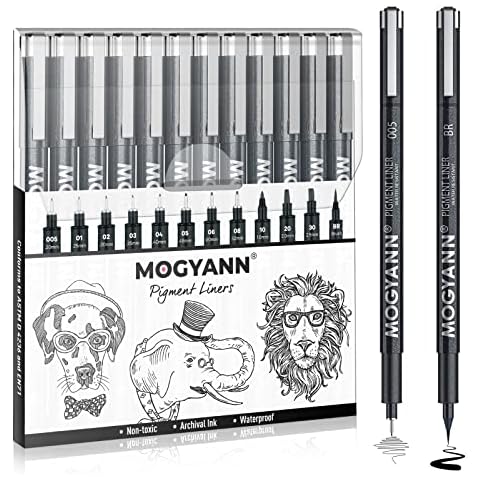  MARTCOLOR 12 Size Micro-Pen Fineliner ink Pens, Black