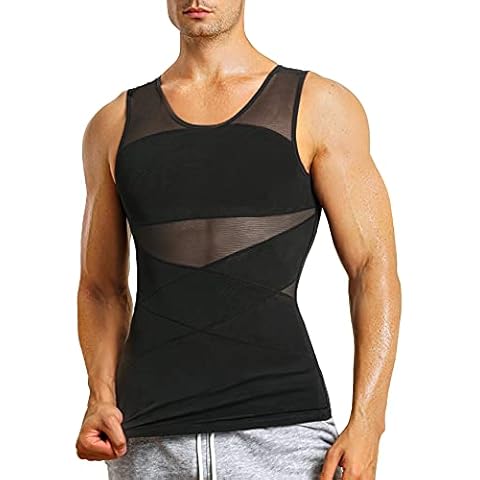 GSKS Mens Body Shaper Compression Tank Top Slimming Shapewear Abdomen  Undershirt, Style A--black, 3XL price in Saudi Arabia,  Saudi Arabia