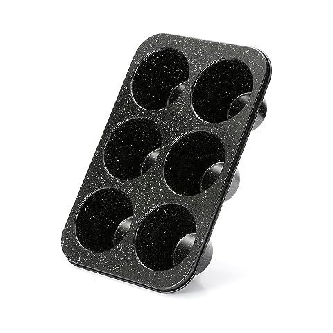  Monfish Jumbo Muffin Pan 6 Cup Carbon Steel Gray Stone