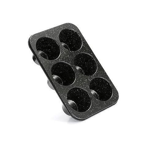  Monfish Jumbo Muffin Pan 6 Cup Carbon Steel Gray Stone