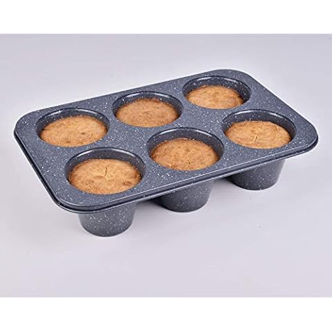 2PCS Jumbo Deep Muffin Cupcake Pan Black Stone non Stick Coating 3.5diax3  cup