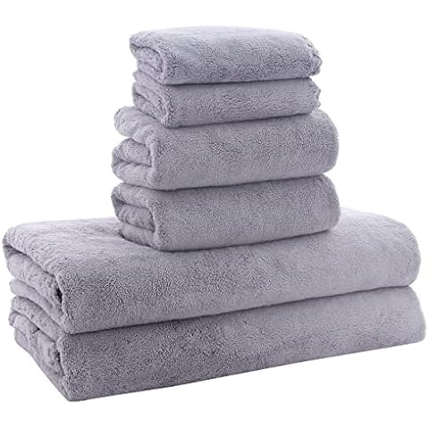  Xinrjojo 4 Piece Microfiber Bath Towels Set Quick Dry Bath Towel  Travel Sports Fitness Yoga Towel Sets for College:1 Bath Towel 1 Hand Towel  2 Washcloths-Gray : Home & Kitchen