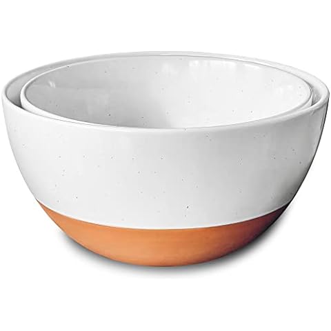  DOWAN Ceramic 4.25/2/0.5 Qt Mixing Bowls for Kitchen, Nesting  Large Mixing Bowl Set for Space Saving Storage, Great for Cooking, Baking,  Prepping: Home & Kitchen
