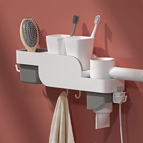 MORNITE Bathroom Organizer Mirror, Restroom Shelf Adhesive Wall Mount No  Drilling Basket Rack Shelves Shower Caddy Blue 