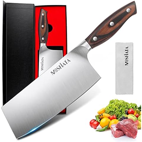 MOSFiATA Chef Knife 8 Inch Kitchen Cooking Knife, 5Cr15Mov High Carbon  Stainless Steel Sharp Knife with Ergonomic Pakkawood Handle, Full Tang