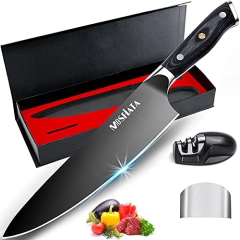 Brewin Kitchen Knife with Sharpener Razor Sharp 8 Inch Chef -B9