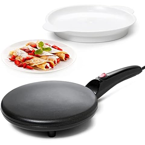 Morning Star Electric Crepe Maker with Large 13 Non-stick Griddle Ideal  for Pancakes, Tortillas, Omelets, Quesadillas, Bacon & Lefse, with Batter