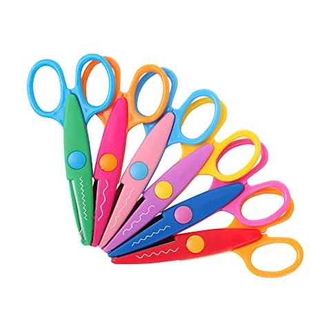 Pink scissors for fabric cutting, zigzag scissors, adult scrapbooking  scissors with decorative edge, great for many kinds of sewing fabrics,  leather and kraft paper, professional handheld tailor 