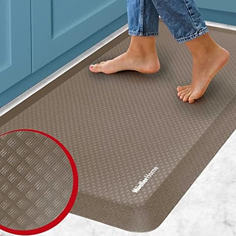 HappyTrends Kitchen Mat Cushioned Anti-Fatigue Kitchen Rug,17.3x 28,Thick  Waterproof Non-Slip Kitchen Mats and Rugs Heavy Duty PVC Ergonomic Comfort  Rug for Kitchen,Floor,Office,Sink,Laundry,Black 
