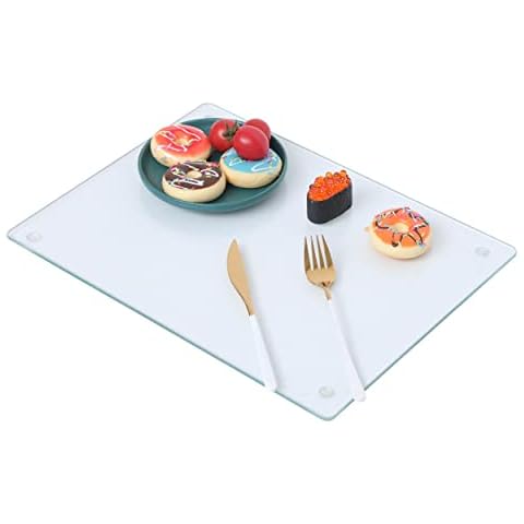 PARNOO tempered black glass cutting board with grove around the board 12 x  16 inch - scratch
