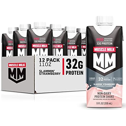 Muscle Milk Pro Advanced Nutrition Protein Shake, Knockout Chocolate, 14 Fl  Oz Bottle, 12 Pack, 40g Protein, 1g Sugar, 16 Vitamins & Minerals, 6g