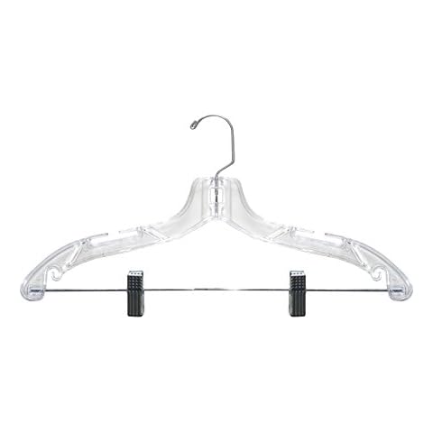 SSWBasics 17 inch Clear Plastic Dress Hangers (Case of 20)