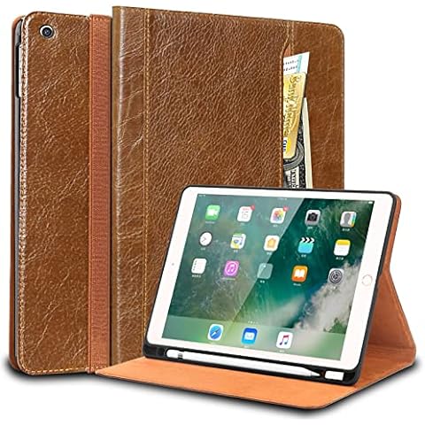 Gexmil Leather ipad 10.2 case 2021/2020, Cowhide Folio Cover for