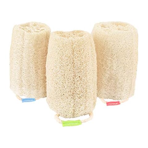 Natural Bathing Loofah, 3 Pack 6inch Length 100% Organic Shower Loofah  Sponge Exfoliating Loofah Sponge, Bath Body Scrubbers for Removing Dead  Skin