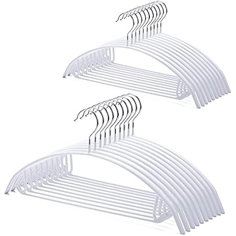 Nature Smile 10 Pack Non-Slip Suit Hanger,coat Jacket Hangers,Sweater Hangers,pvc-coating Metal Hangers for Pants,Shawls,Belts,Bras - dimple & Crease