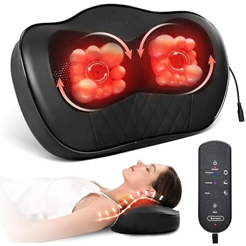 Boriwat Back Massager with Heat, Shiatsu Neck and Back Massager Pillow for  Pain Relief, Massagers for Neck and Back, Shoulder, Fathers Day Gifts for  Dad, Stress Relax at Home Office and Car 