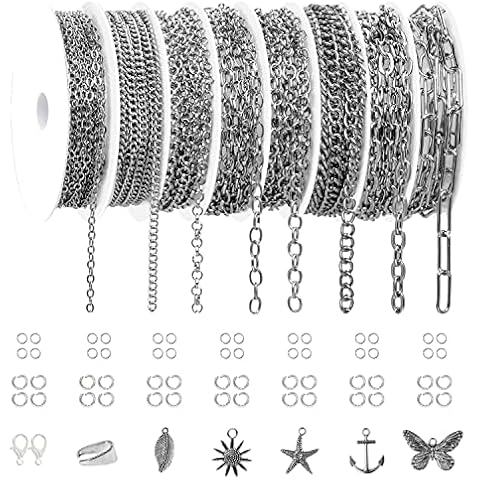 SANNIX 50 Pack 24 Inch Necklace Chains Bulk for Jewelry Making Cable Chain  Necklace for DIY Jewelry Making, Silver