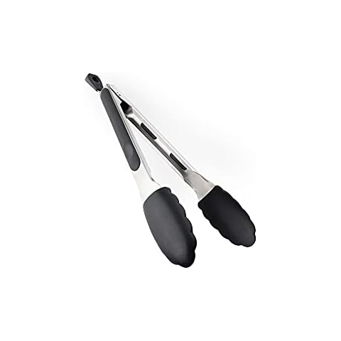 DAILY KISN Cooking Tongs with Silicone Tips, 7+9+12, Black