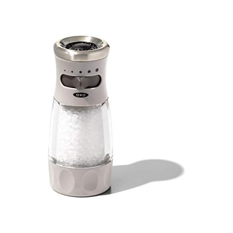  Elegant Pepper and Salt Grinder Set of 2, Best Spice Mill with  Brushed Stainless Steel Cap, Ceramic Blades, Adjustable Coarseness, and  Refillable Tall Glass Body with 6OZ Capacity (7.5).: Home 
