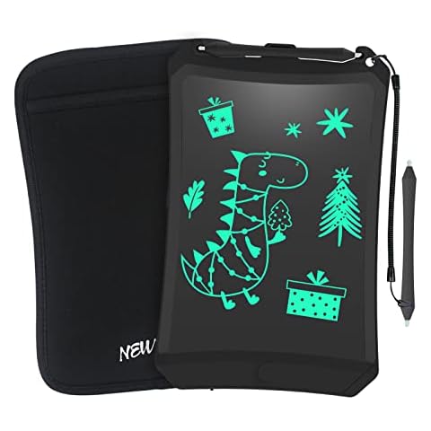 NEWYES Colorful Robot Pad 8.5 Inch LCD Writing Tablet with Lock Function  Electronic Doodle Pads Drawing Board with Case and Lanyard Gifts for Kids  Pink 