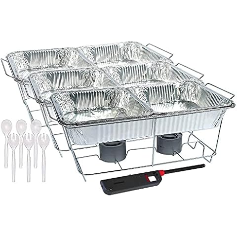 Set of Disposable 9x13 Heavyweight Aluminum Foil Pans Half Size Deep Pans with Dome Lids (Set of 10) Nicole Fantini