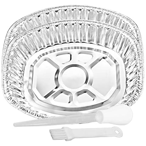 ecoquality 10 pack - disposable durable oval roaster pan - turkey roasting  pans extra large, heavy-duty aluminum foil