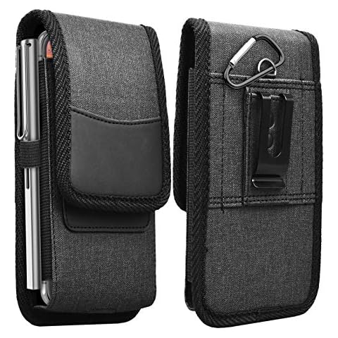 XCease for Revvl 6 5G /Revvl 6 Pro 5G Pouch Case Universal Horizontal Canvas with Belt Clip Loop Holster Military Grade Cell Phone Holder Cover - Black