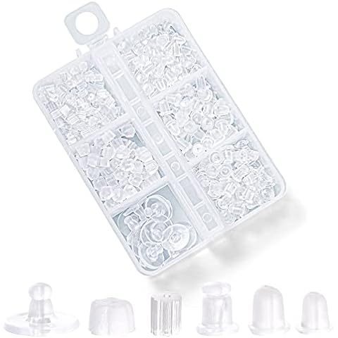  500 Pieces Clear Earring Backs Safety Rubber Earring