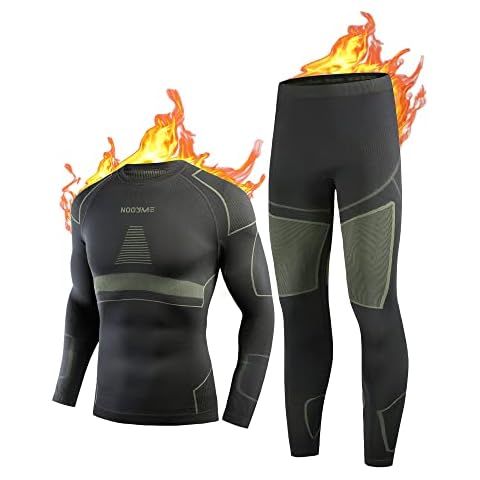 NOOYME Cycling ,Thermal Base Layer Set size Small, Made with Bamboo blue  Black
