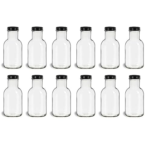 North Mountain Supply 12 Ounce Glass Stout Sauce Bottle - With 38mm White  Lids - Case of 12