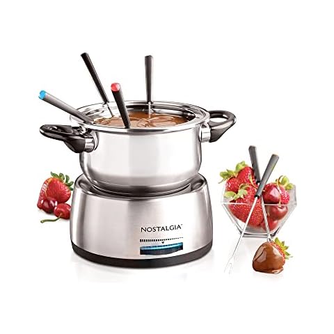 Kusini Electric Fondue Pot Set - Chocolate Fondue Kit - Temperature  Control, Detachable Serving Trays, & 4 Roasting Forks - Gift Set & Date  Night Idea. Serve at Movie Night or Game