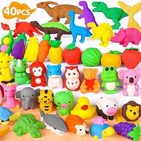 140 Pcs Animal Erasers for Kids, Random Color, as Classroom Prizes Box  Rewards, Birthday Party Favor Supplies.A Must Fun for Kids! Buy 3D Mini  erasers